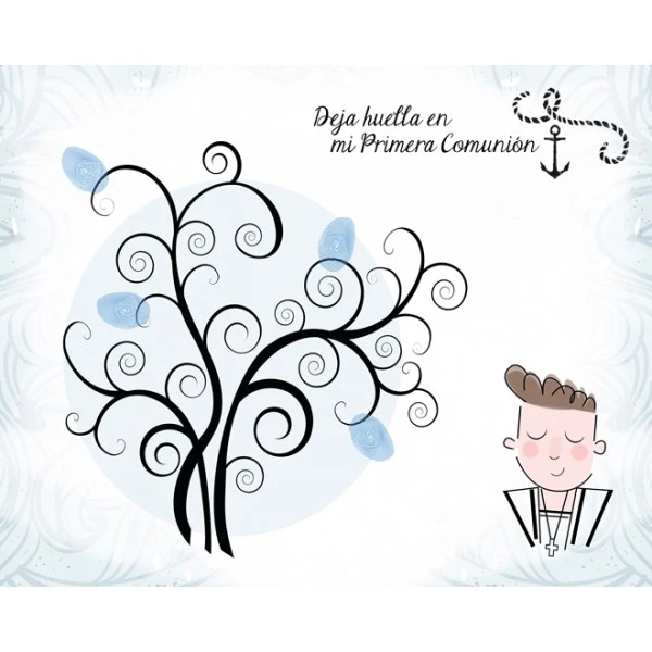Disok Arboles de Huellas para Comuniones Niño Personalizados