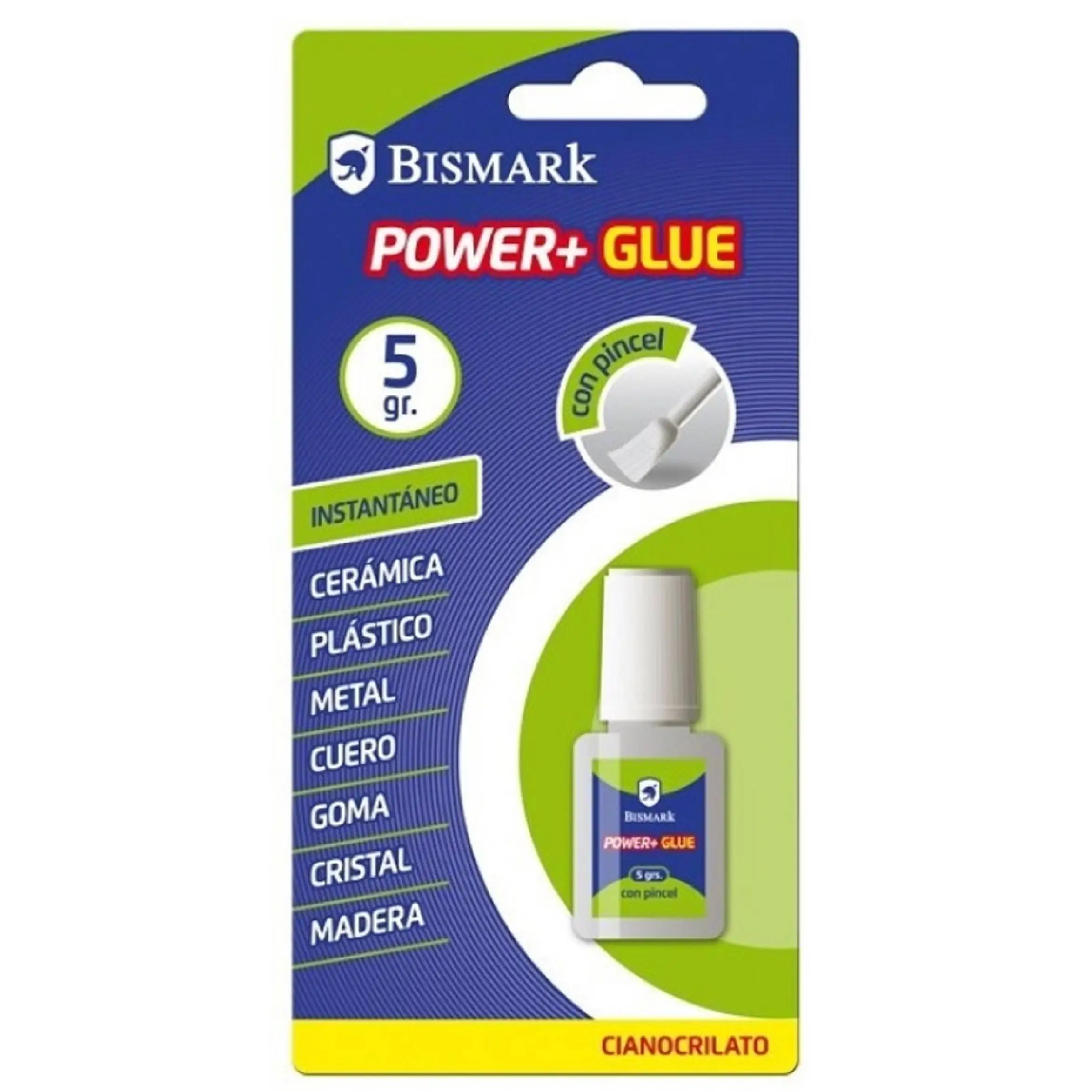 Pegamento instantáneo BISMARK - Super Glue de contacto en varios formatos y cantidades, ¡fuerte y duradero!. Sirve como pegamento rápido para metal, porcelana, plástico*, caucho, cuero*, madera y