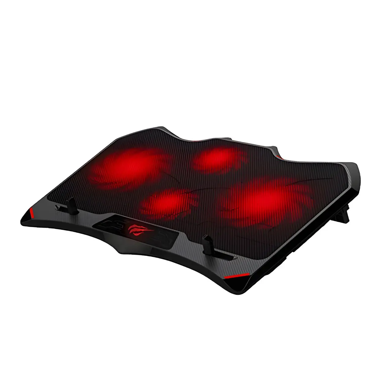 HV-F2081 Base de Refrigeración para Gaming - Diseño Ergonómico, Malla de Hierro Duradera y Plástico, Carga Dual USB, Ajustes de Altura, Compatible con Portátiles de Hasta 17" - Colorido y Moderno