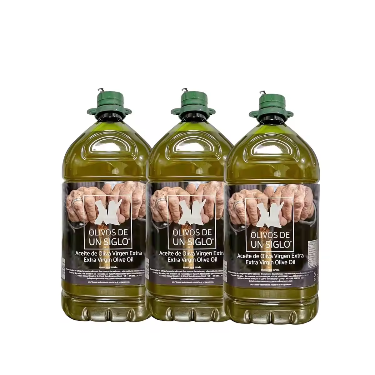 OLIVOS DE UN SIGLO 5L PACK ACEITE DE OLIVA VIRGEN EXTRA 3X5L - AOVE JAÉN PICUAL COSECHA TEMPRANA
