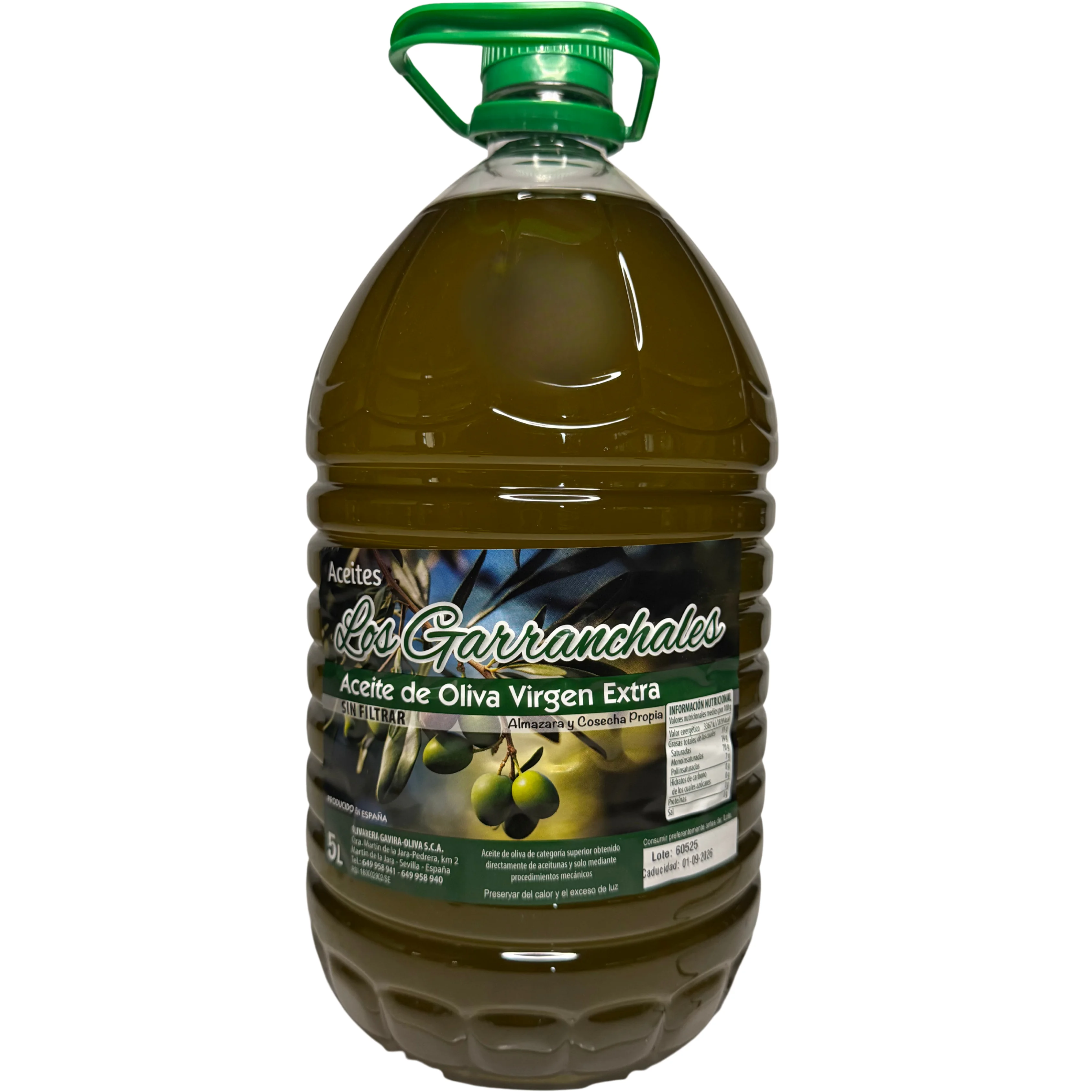 Aceite de Oliva Virgen Extra Artesanal Sin Filtrar de Finca Familiar en Sierra Sur Sevilla - Botella 0,5L a 5L, Frescura Máxima y Sabor Intenso | Ibéricos a domicilio gourmet