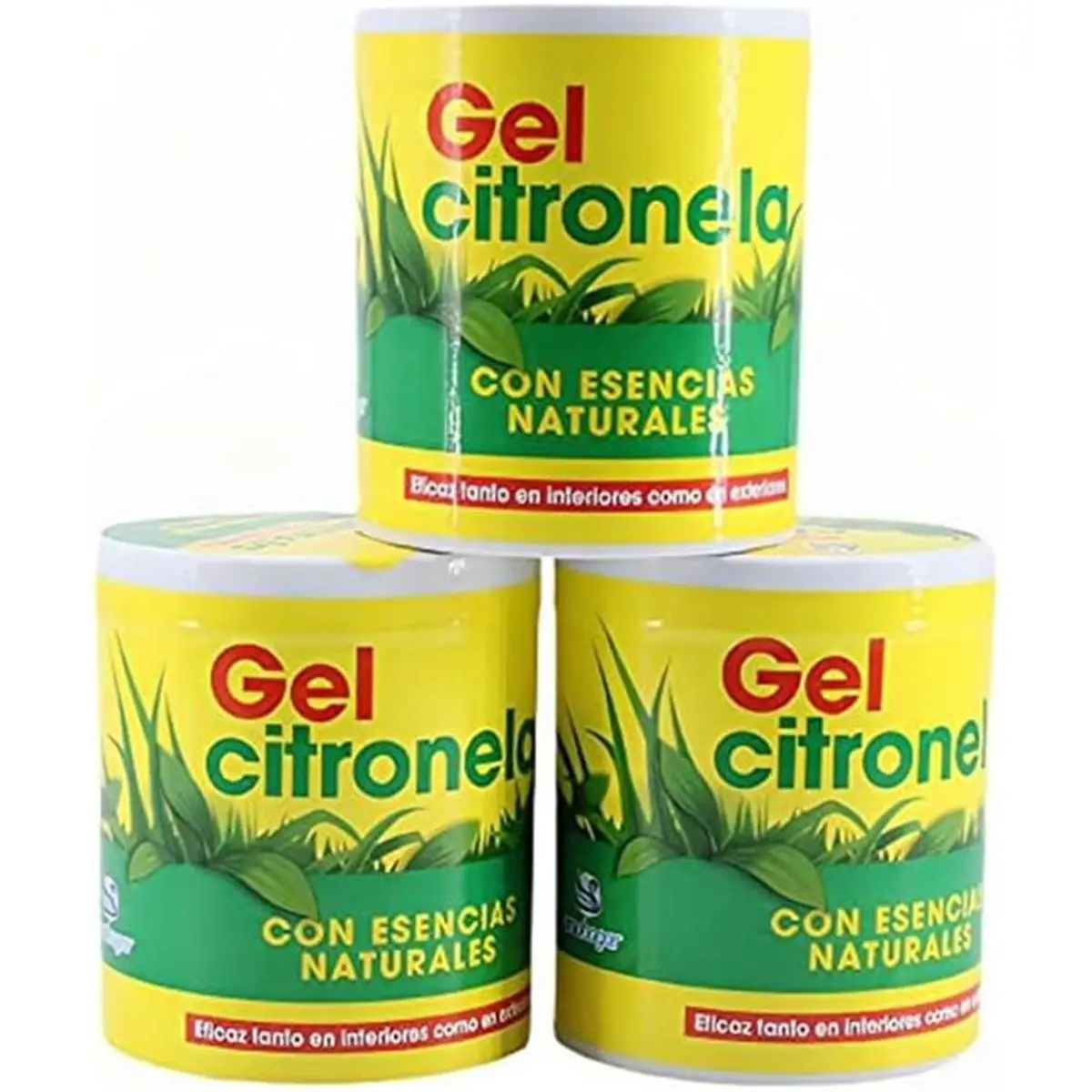 PLUSHOME Pack de 3 latas 95 gr Cada una de Gel de citronela Repelente de Mosquitos CITRONGEL CON ESENCIAS NATURALES