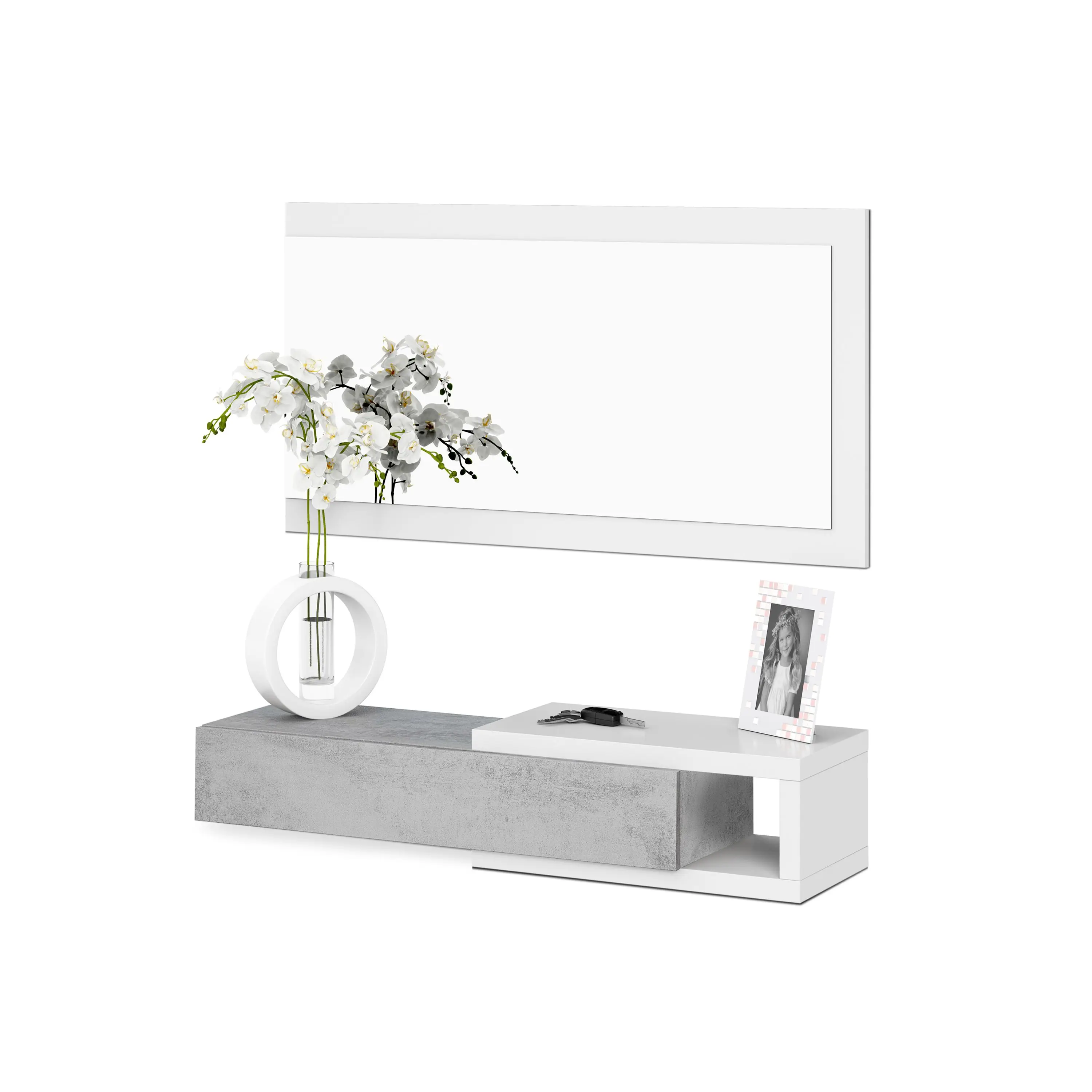 Habitdesign -Mueble de recibidor con espejo Noon