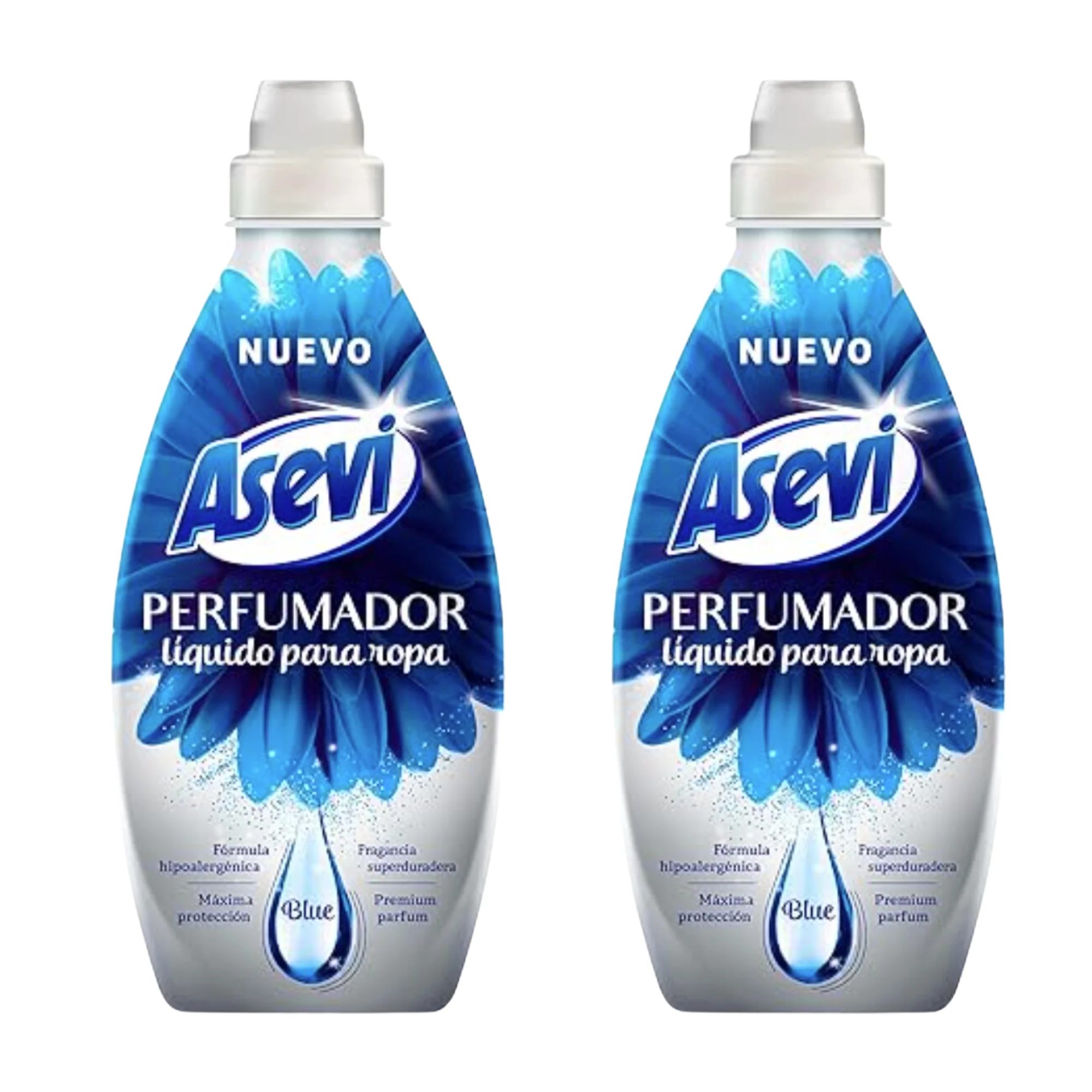 Asevi - Pack 2 botellas de Perfumador Blue - Fragancia Fresca y Duradera - Protege Fibras y Color - 720 ml