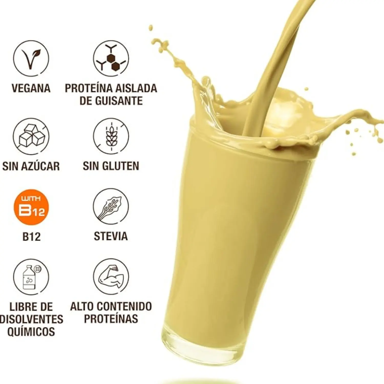 Weider vegan - vegan protein - 750 gr - 23g/dose insulated peas (pisane) and rice. With vitamin b12 and stevia. No gluten, no sugar. Bottle 50% recycled, 100% recyclable