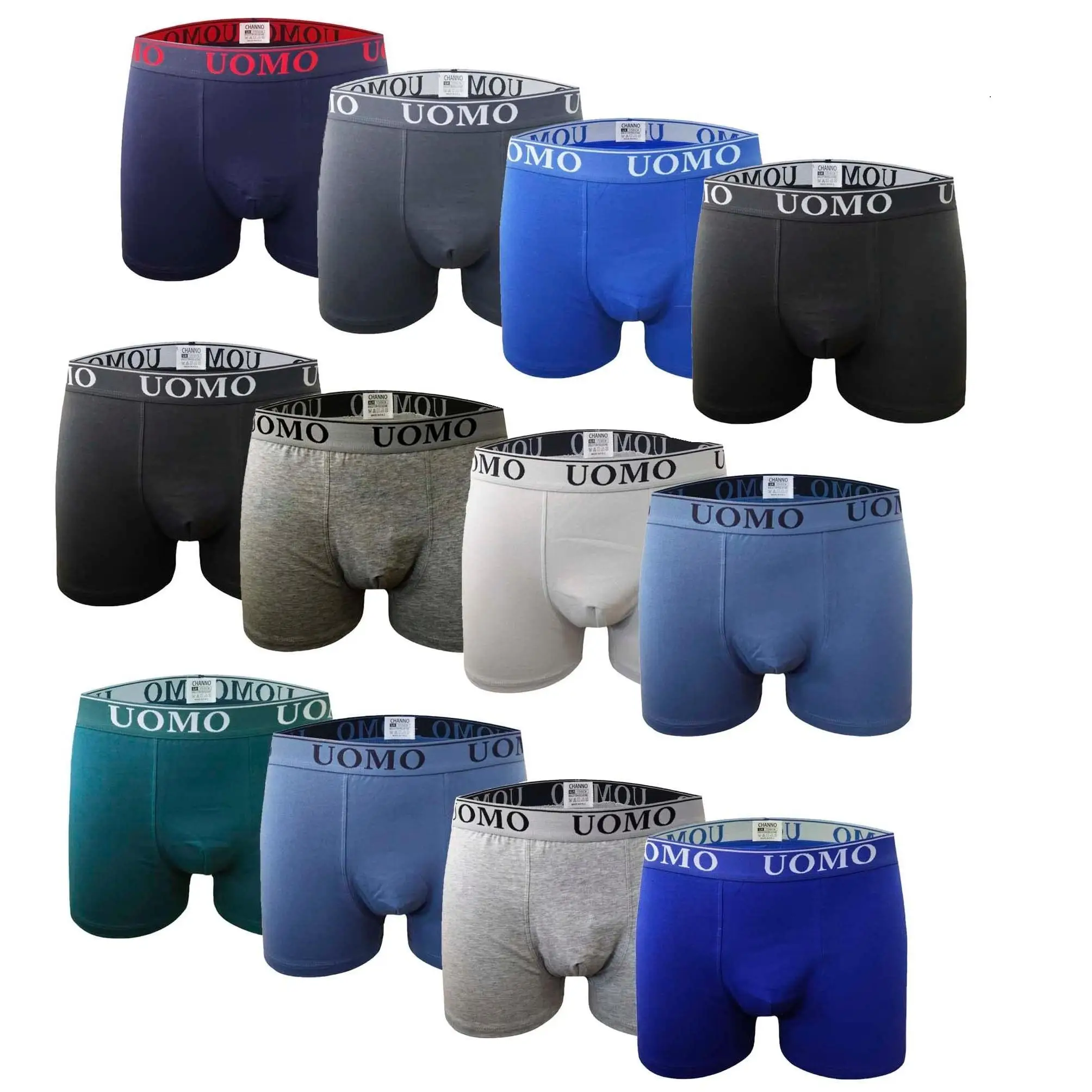 Calzoncillos hombre de Algodón Boxers hombre de Algodón  Pack de 6 o Pack de 12 Ajustados Clásicos,