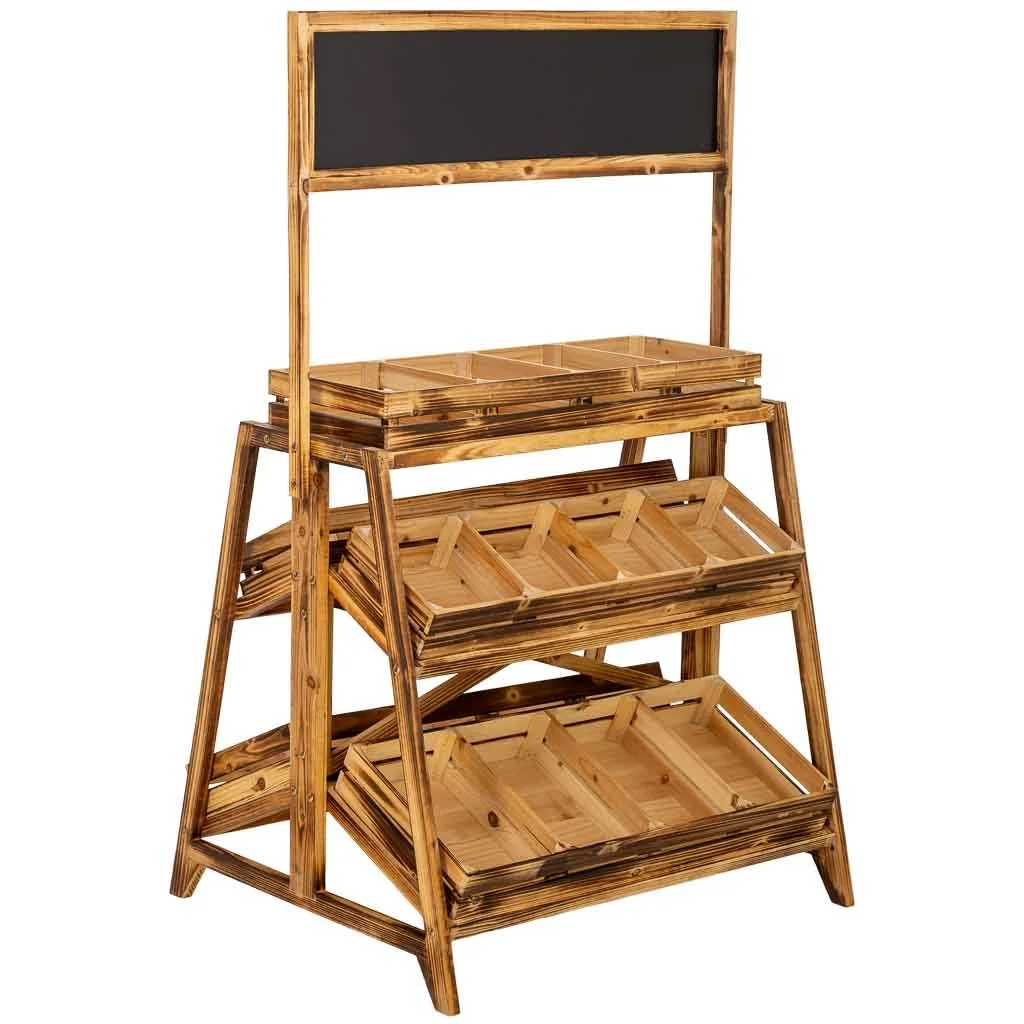 Wonderlust Deco - Carro expositor estantería de madera marrón 77x68x130h cm Marrón 77x68x130h cm