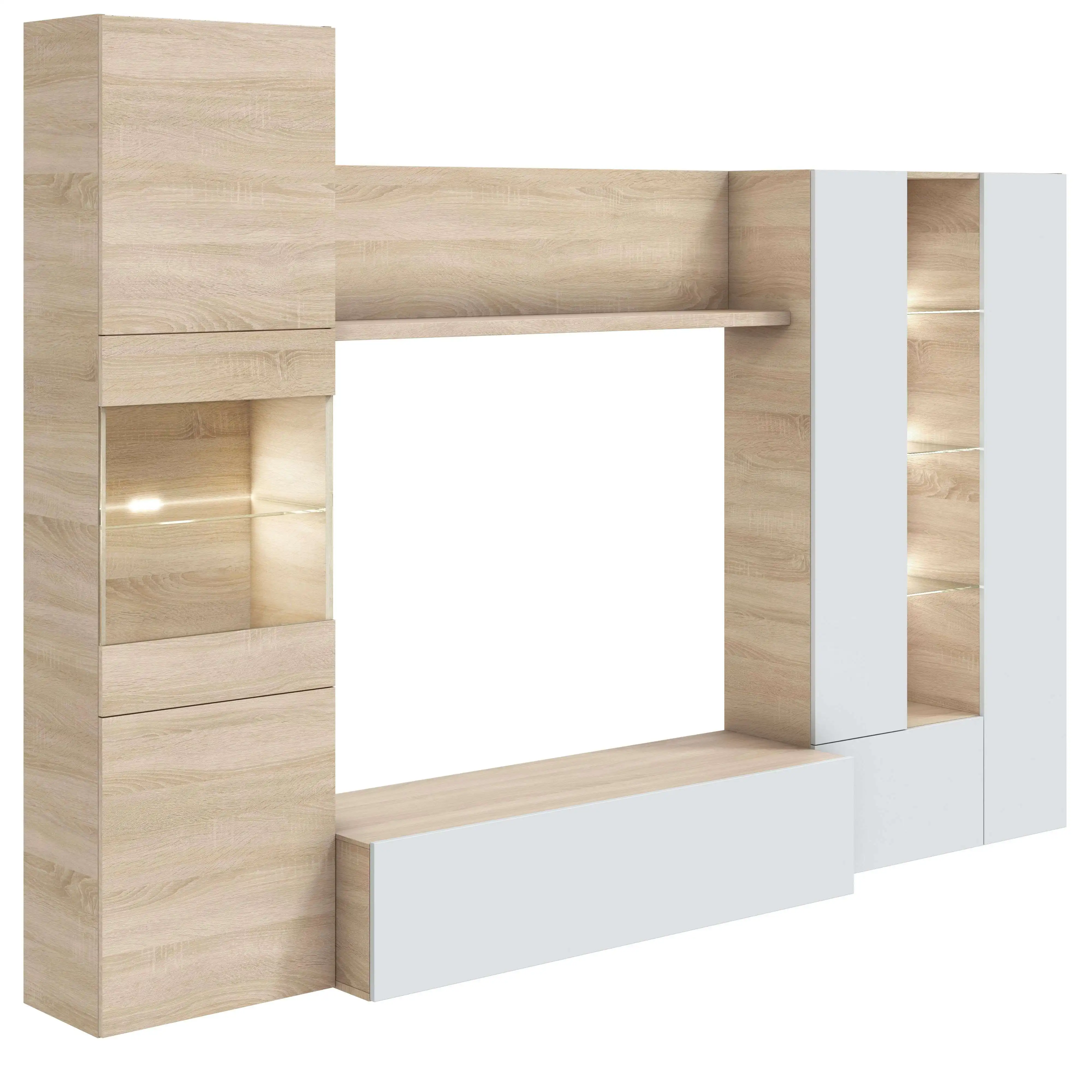 Miroytengo Mueble Modular Salón Comedor Essenttial con Led 260x165 cm