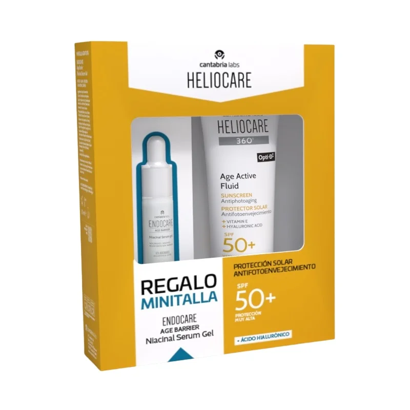 Heliocare 360 PACK Age Active Fluid + Minitalla Sérum Age Barrier 10 ml