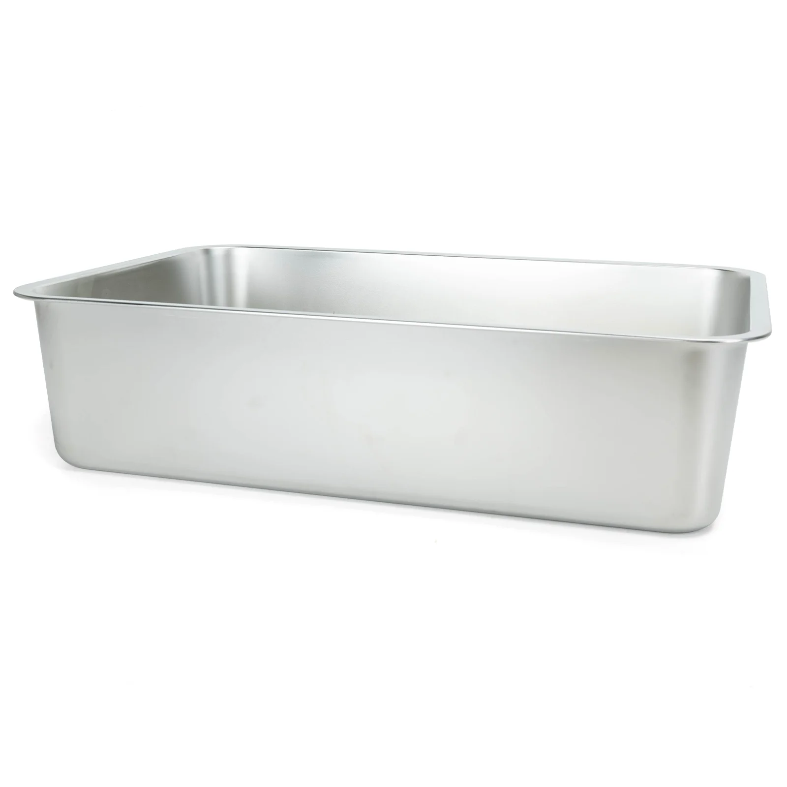 Nobleza - Arenero para Gatos Grande en Acero Inoxidable 60x40x15cm – Borde Alto, Antiolores y Antideslizante, Ideal para Múltiples Gatos o Gatitos