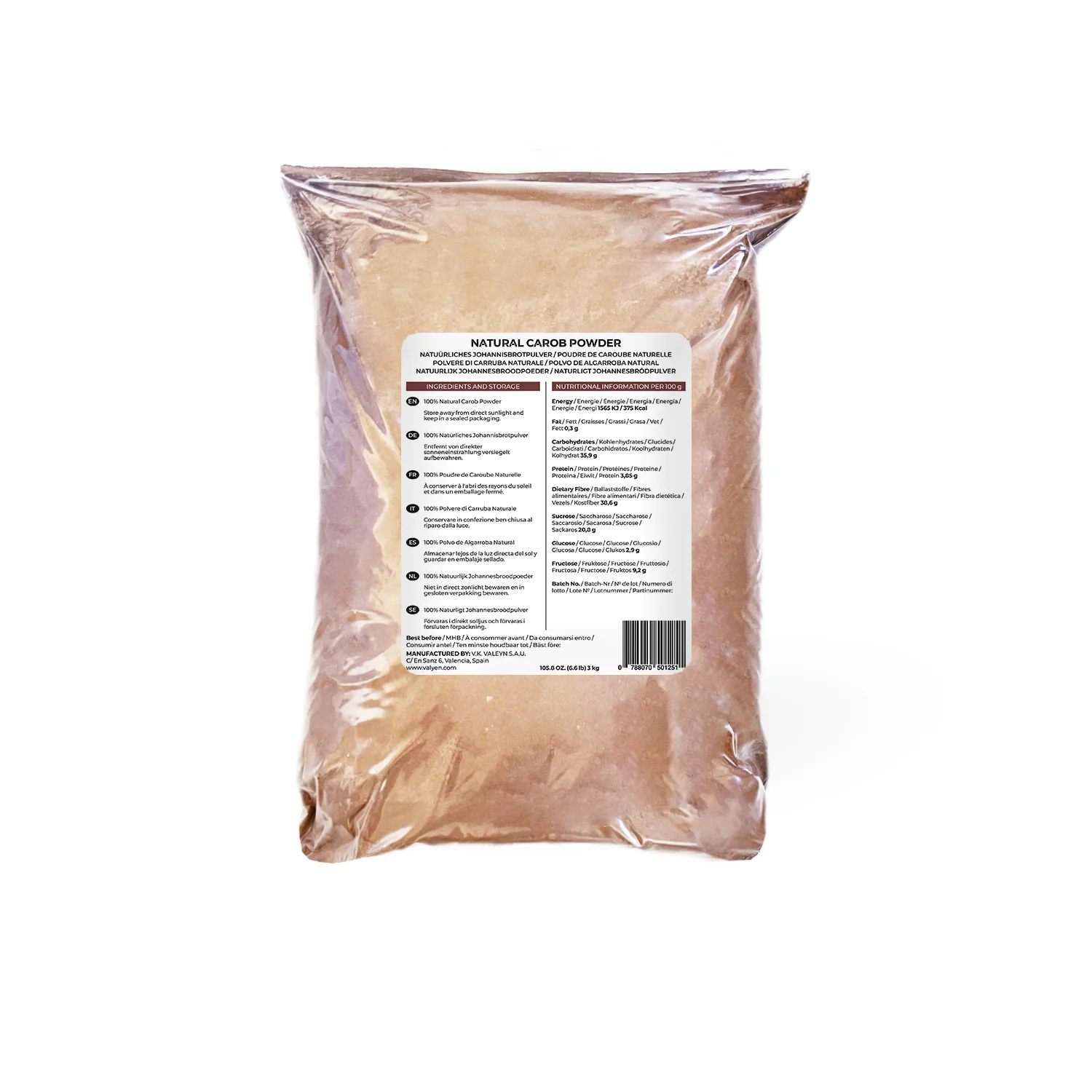 Harina de Algarroba 3 kg - Algarroba en Polvo