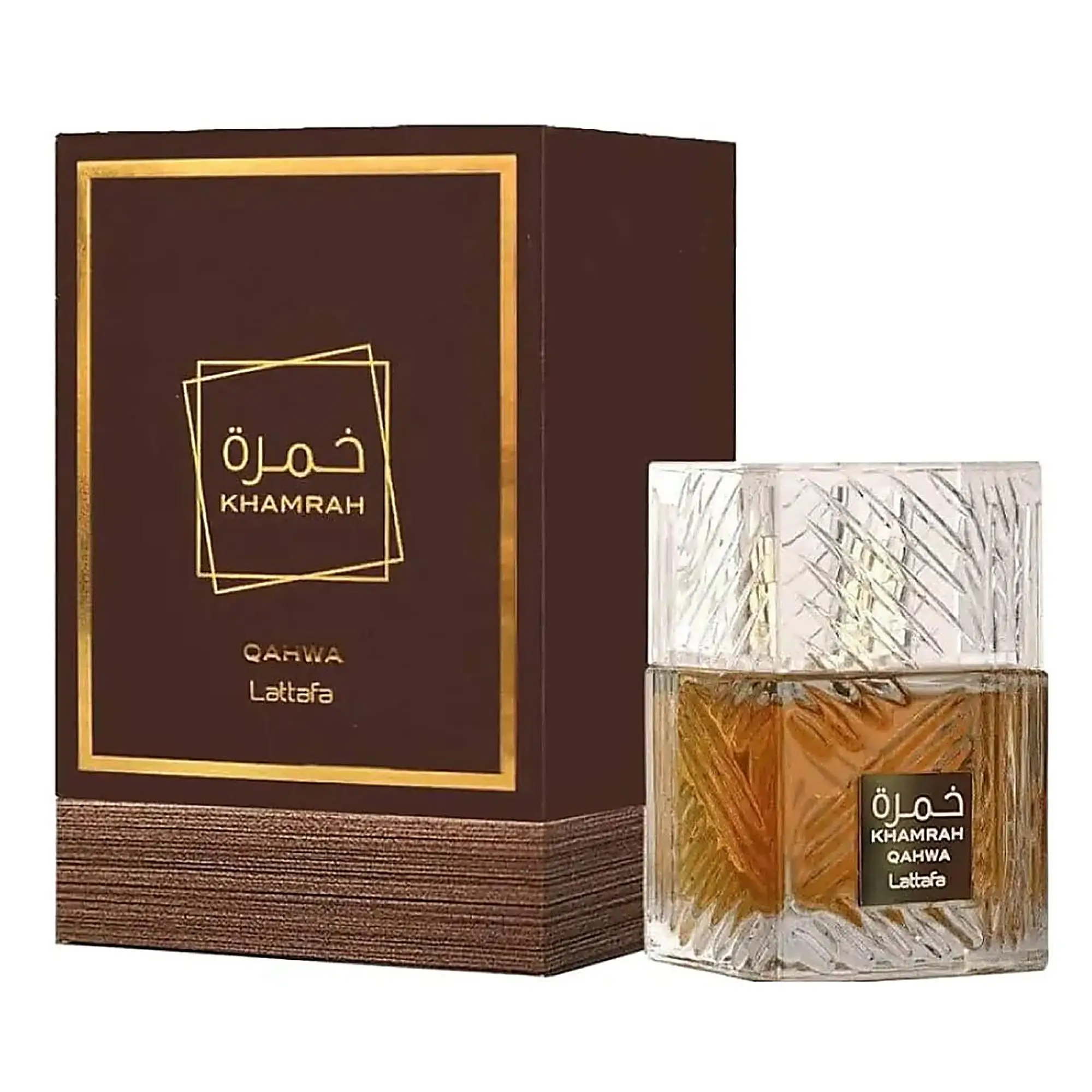 Khamrah Qahwa Lattafa Original 100 ml – Perfume Árabe unisex Amaderado Especiado – Fragancia Intensa y Duradera con Notas de Café y Ámbar – Perfume Oriental Elegante para Hombre – Ideal como Regalo