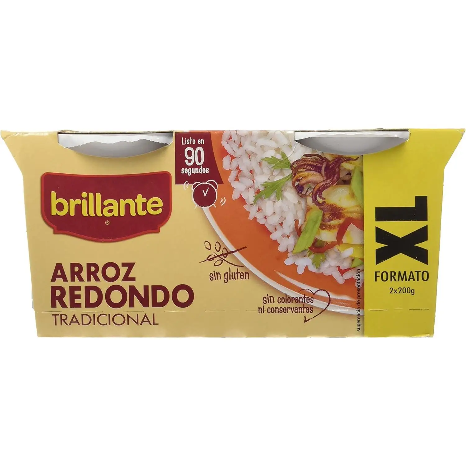 Caja 8 packs Arroz Brillante Redondo XL 2 x 200g