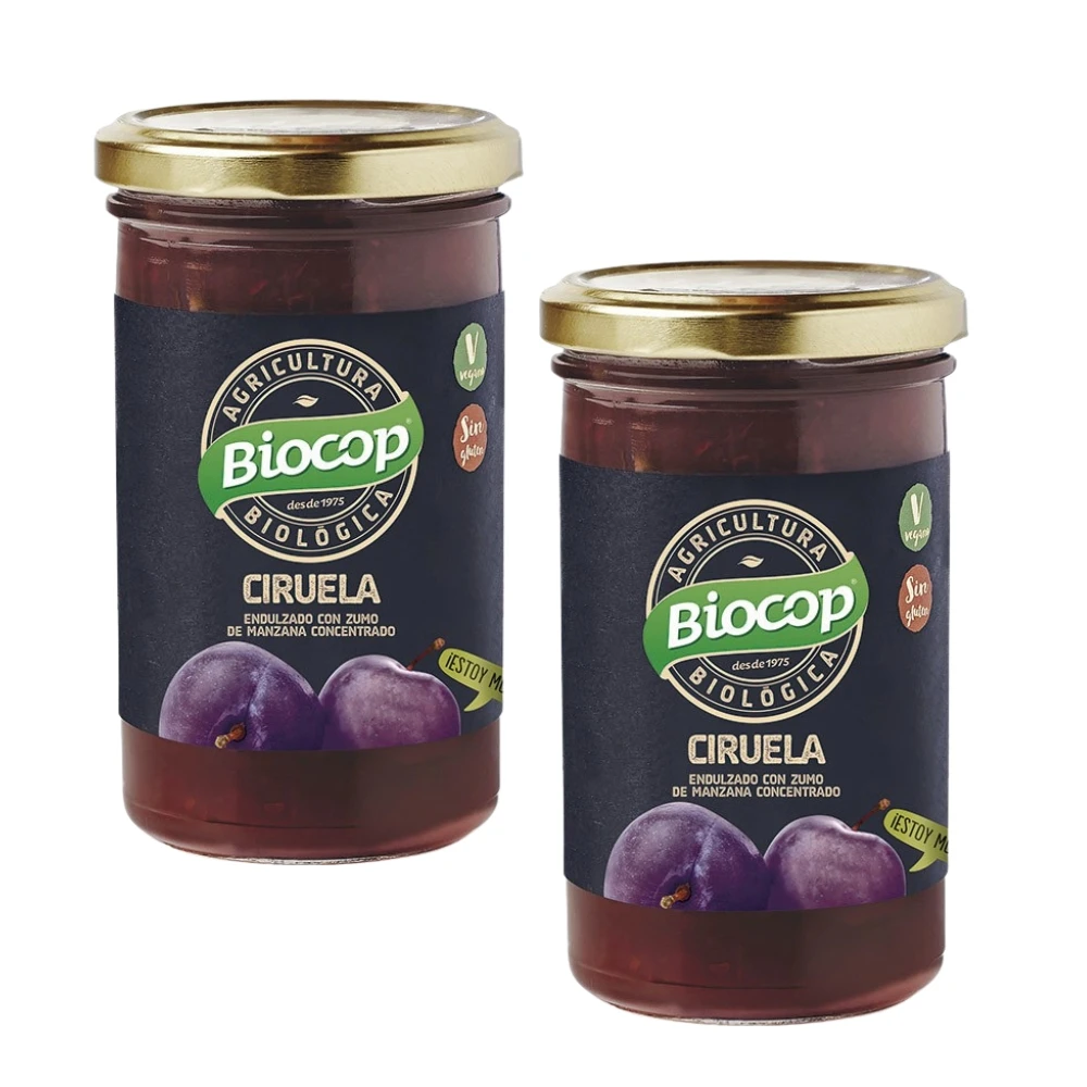Compota de ciruela  Packs 2  Sin gluten  Vegana  Biocop