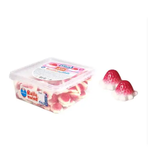 VIDAL Fresones con Nata Rellenolas bandeja de 75 uds aprox. 795 g Sabor a Fresa y nata Sin gluten Sin grasa Vidal sabor Original garantizada