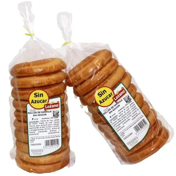 Rollos de Naranja Sin Azúcar Edulcorados con Maltitol – 6 Bolsas de 330 g (9 Unidades por Bolsa), Producto de la Comunidad Valenciana