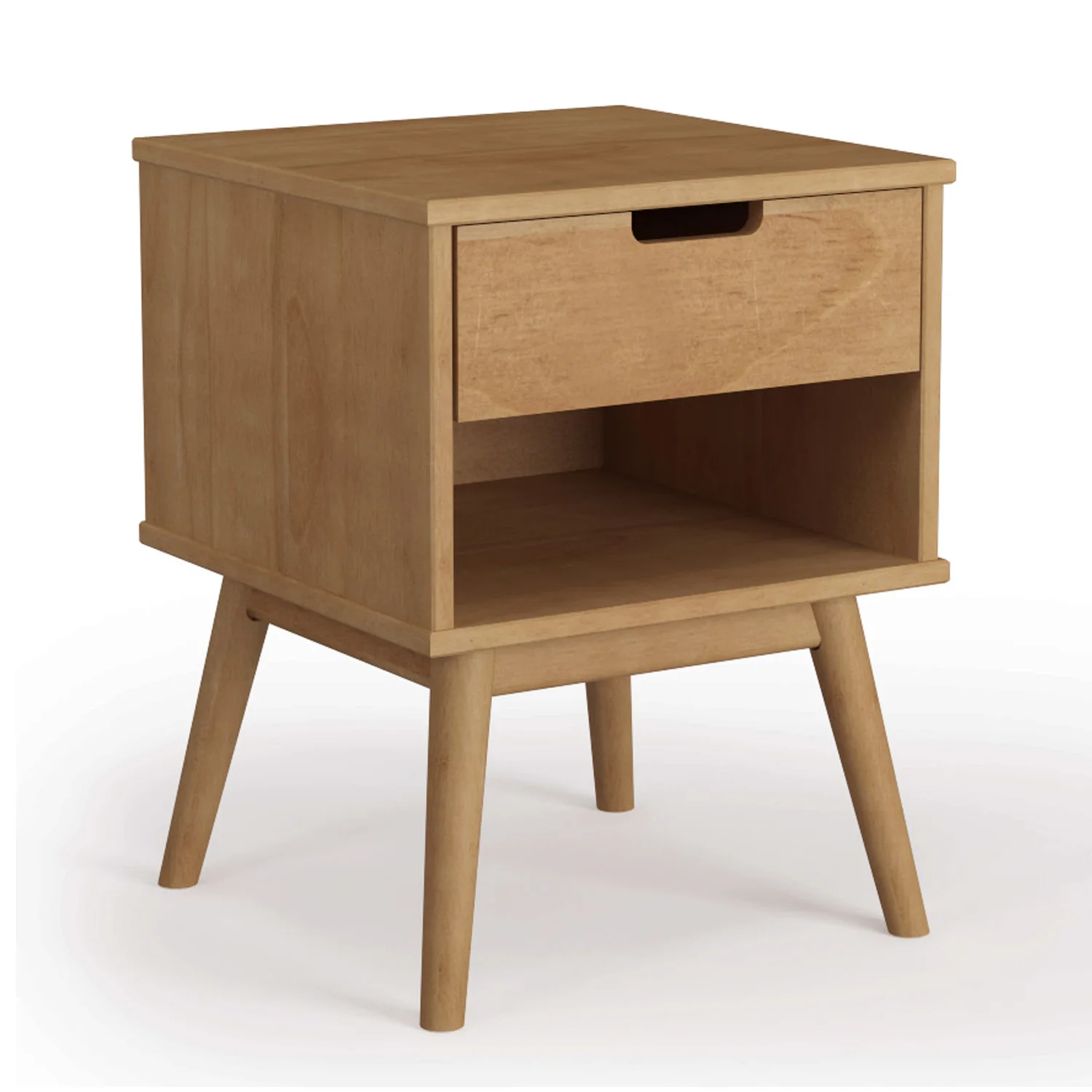 VS Venta-Stock Mesita de Noche Bali 1C de Madera de Pino Macizo con Cajón y Guía Metálica