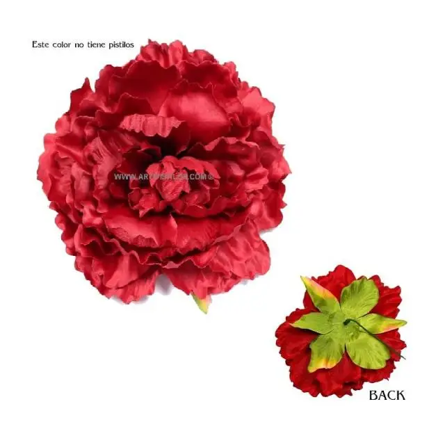 Cabeza de Peonia de Tela Natural y Realista 18x6 Cms - Raíz de Flores