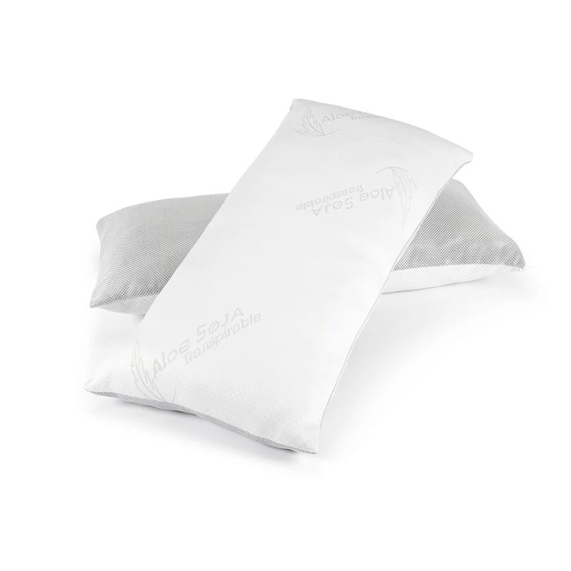 Dormidan - Almohada Visco copos, funda exterior con cremallera con cara de invierno Aloe Soja y cara de verano transpirable.