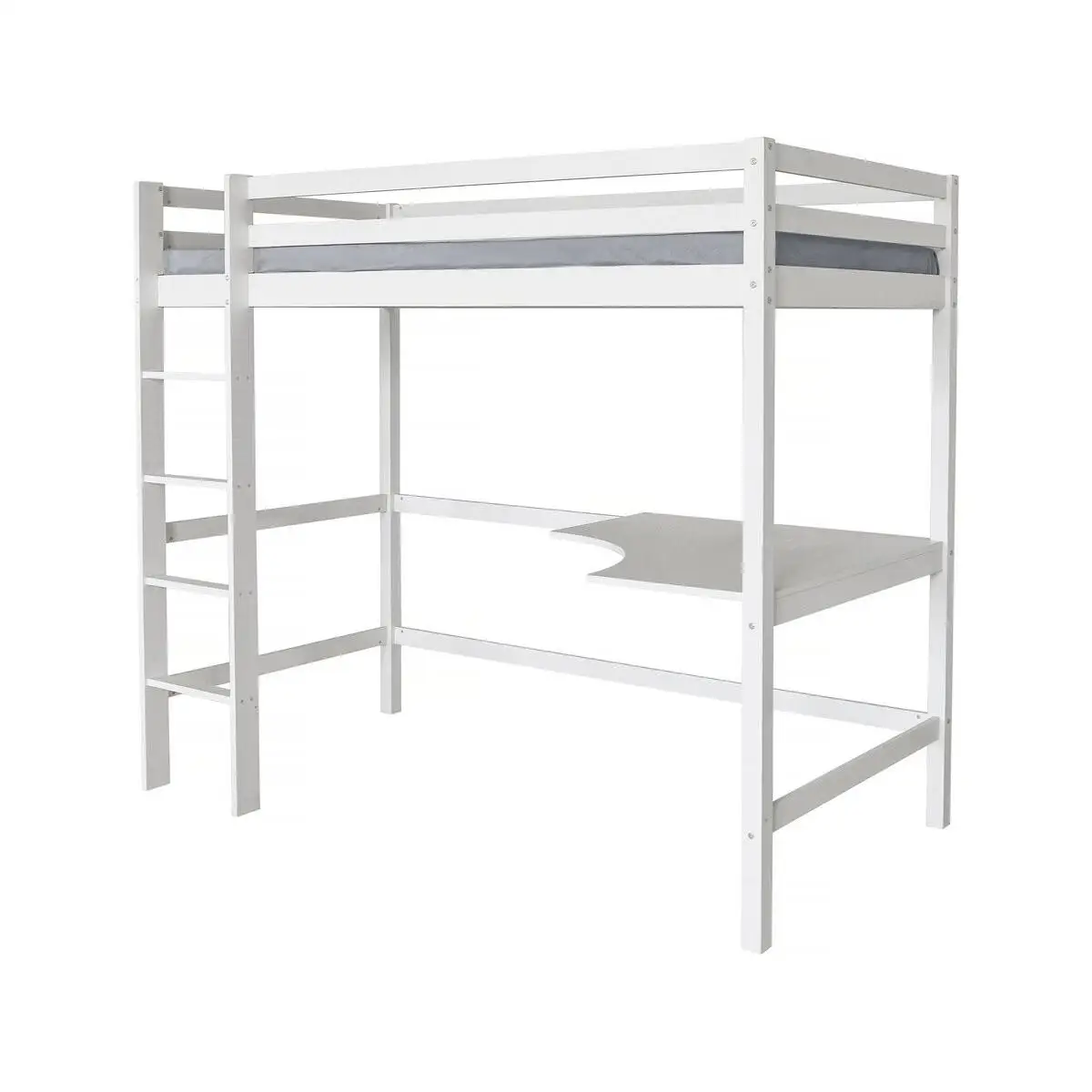 Habitat y Jardin - Cama mezzanine  infantil con escritorio "Angéla" 90 x 190 cm - Blanco