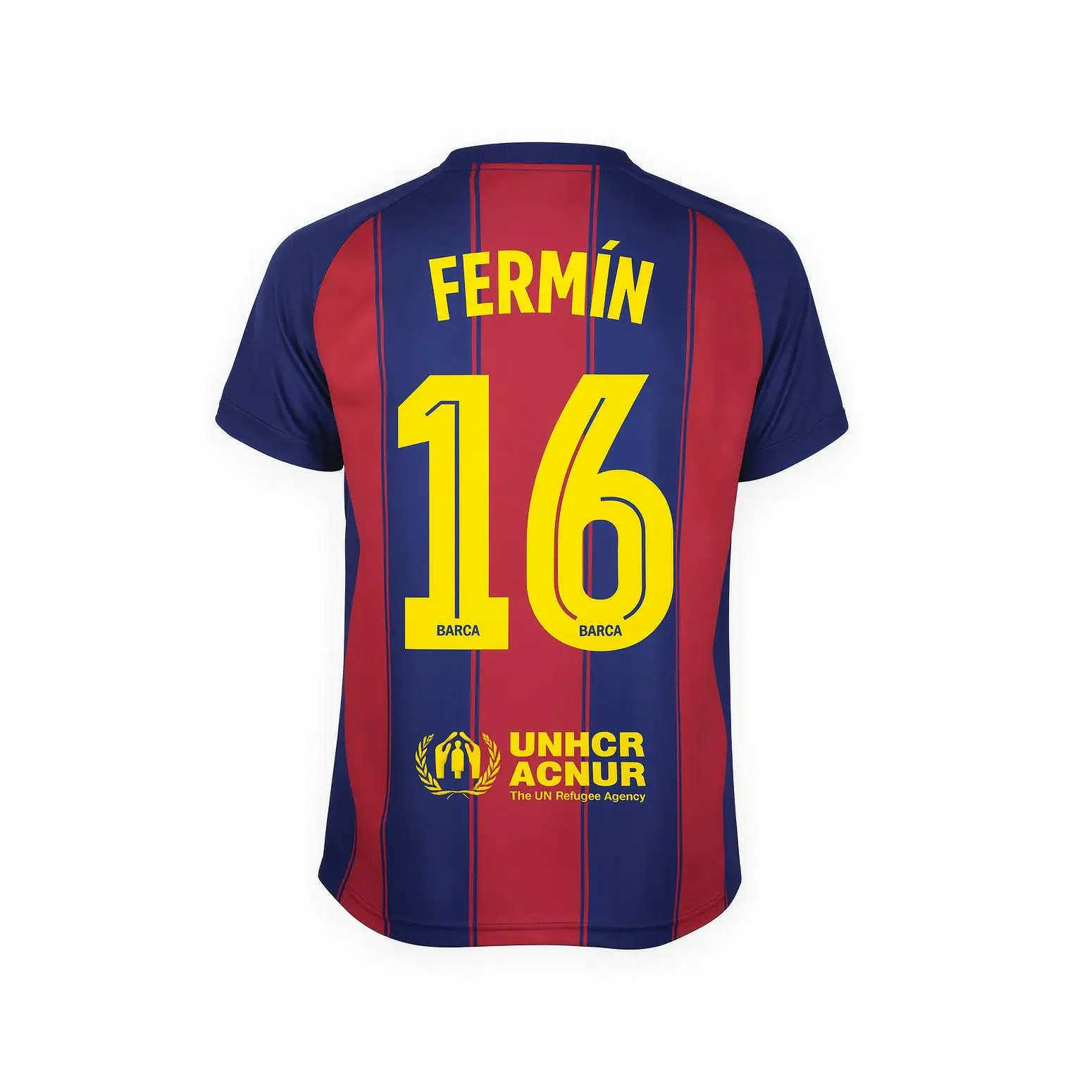 FC Barcelona Camiseta 1ª equipación Fermín Dorsal Nº 16- Réplica con Licencia Oficial- Unisex Adulto