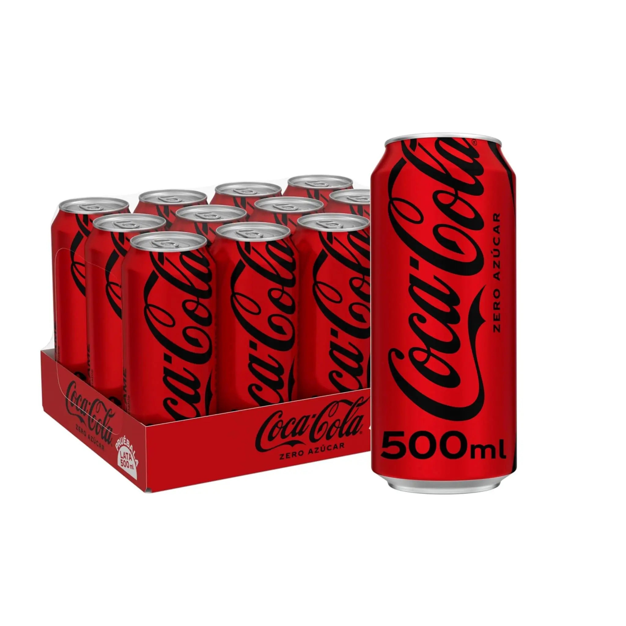 Coca-Cola Nacional Sabor Original ZERO, Refresco de Cola - Pack de 12 Latas 500 ml ZERO Sabor Garantizado