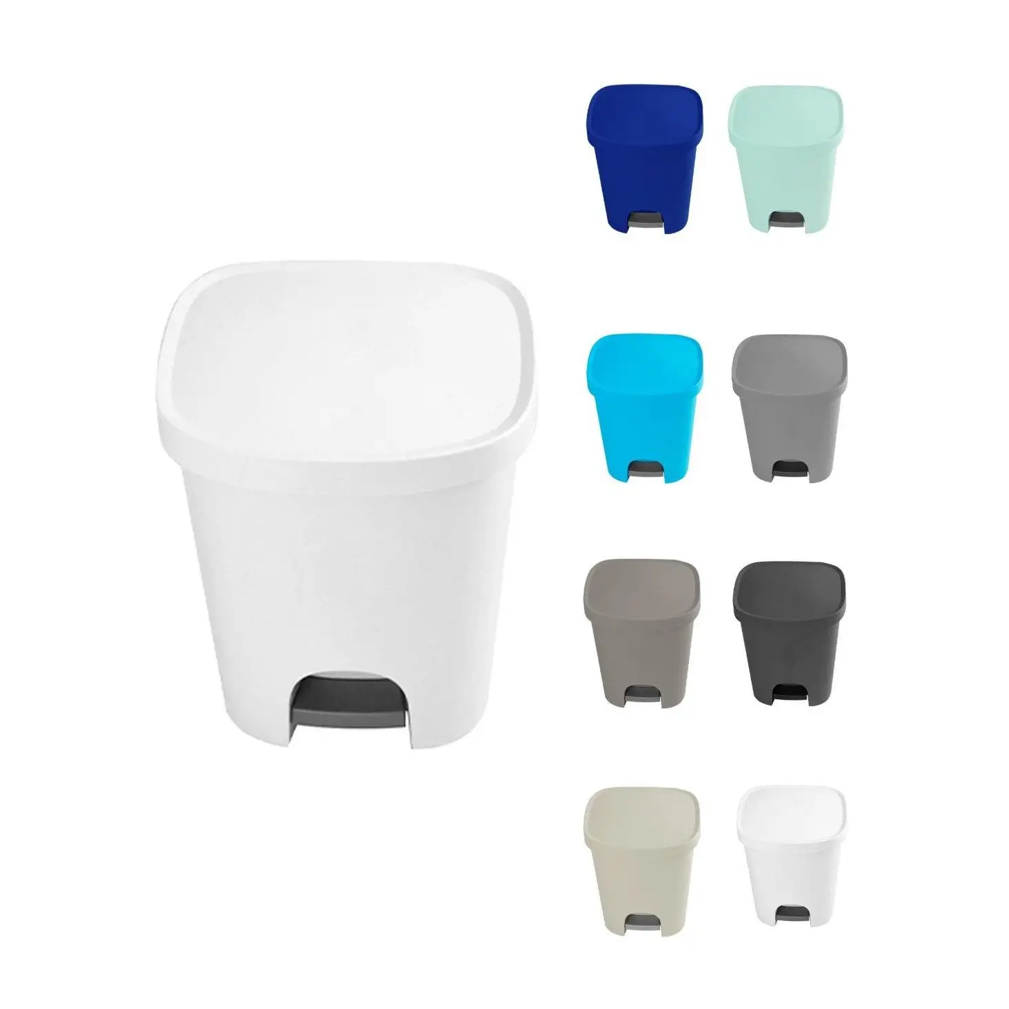 Cubo basura plástico Apertura con pedal 25 Litros | Cubo reciclar Mate 35x30x42 cm