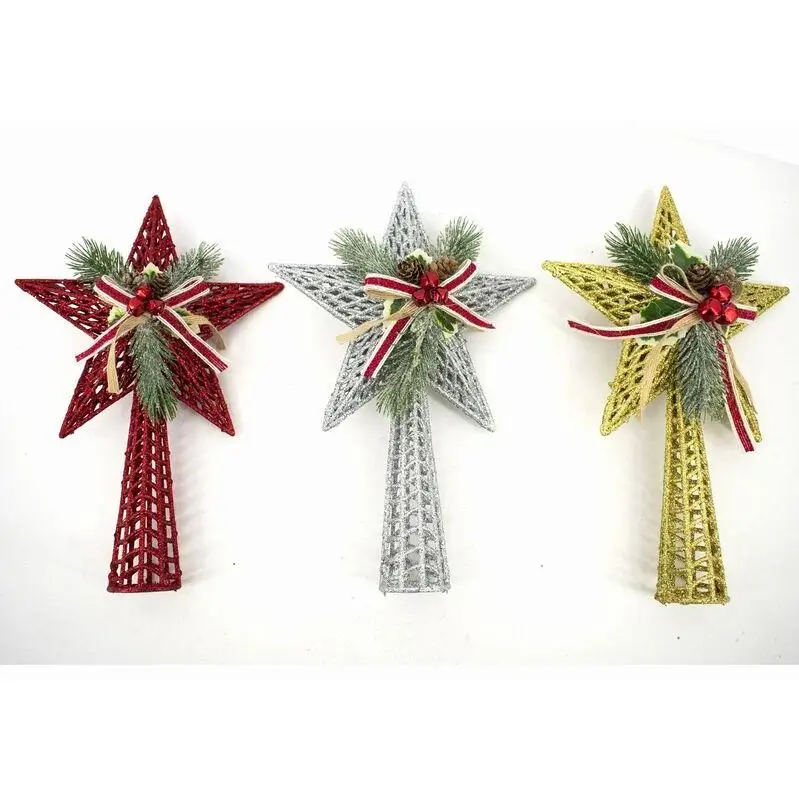 Gerimport Punta Árbol Estrella Navidad Glitter 27 Cm