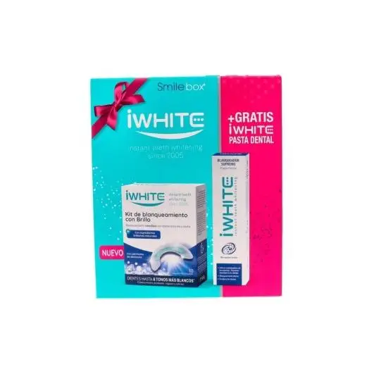 IWHITE KIT BLANQUEAMIENTO SUPREMO 10 MOLDES + PASTA DENTAL 1 ENVASE 75 ML PACK PROMO