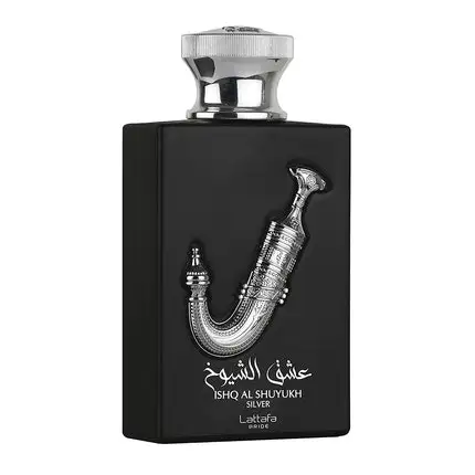 Ishq Al Shuyukh Silver by Lattafa Pride ORIGINAL 38672- Eau de Parfum 100 ml Sweet Spicy Notes Male Fragrance Pineapple Vanilla and Noble Woods