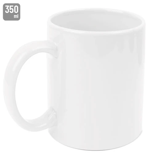 White Ceramic Sublimation Mug 350ml for Coffee or Tea, perfect for printing any design. Ideal for personalized gifts, this 10-pack is a must-have for creative projects. Perfect for holidays, unique designs, and custom prints.