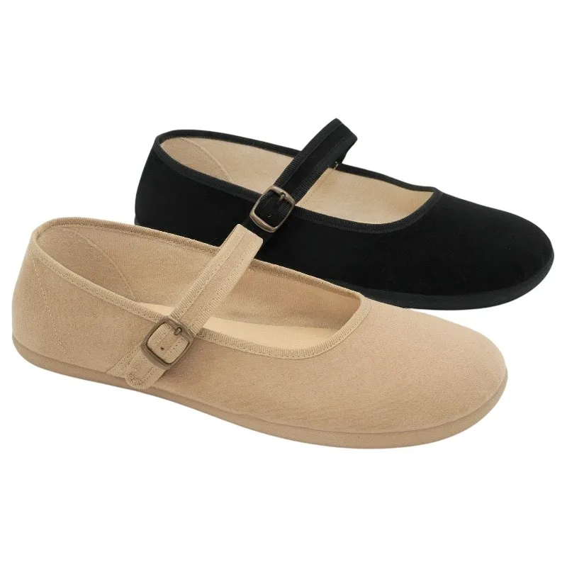 Barefoot Neptuno Ballet Flats - Women's Ballerinas made with serratex in fango and black, featuring ultra-flexible soles and ergonomic design for natural foot development and comfort. Perfect for everyday wear or special occasions.