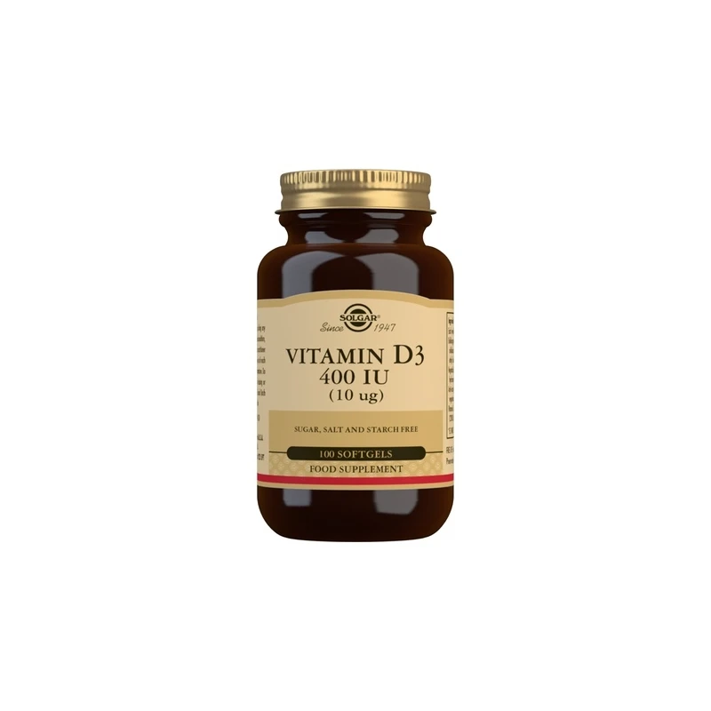 SOLGAR VITAMINA D3 400 UI 100 CAPS.