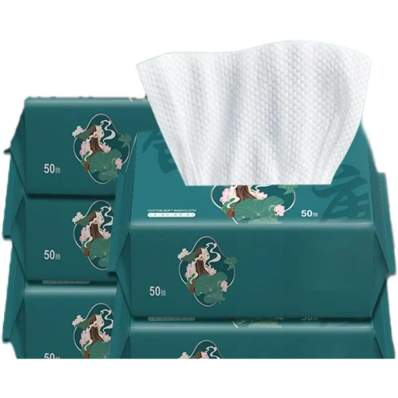 Toallas Faciales Desechables 20x20 cm Biodegradables de Fibra Natural, 50 a 300 Hojas, Suaves y Resistentes para Limpieza Facial y Desmaquillado, Ideales para Todo Tipo de Piel