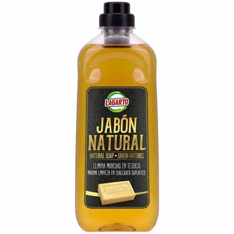 Lagarto- 2 unidades-Detergente Liquido Jabón Natural 1 litro - todo tipo de superficies y tejidos