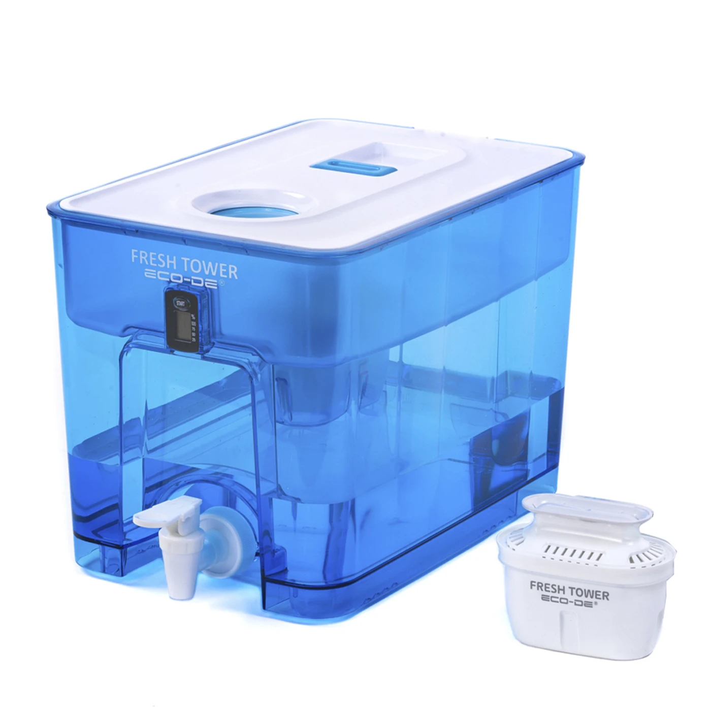 Eco-De Dispensador de Agua Filtrada Fresh Tower Libre de BPA con Indicador Digital y Filtro Compatible ECO-3140