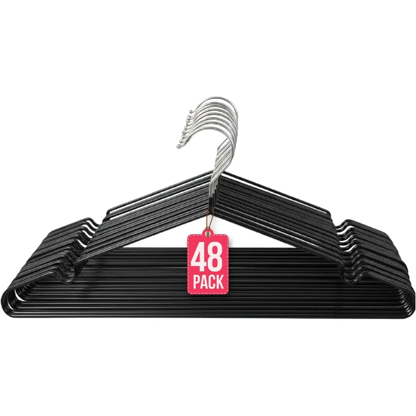 Com-Fort House Perchas Metálicas Negras - 40cm  Diseño Elegante y Resiste