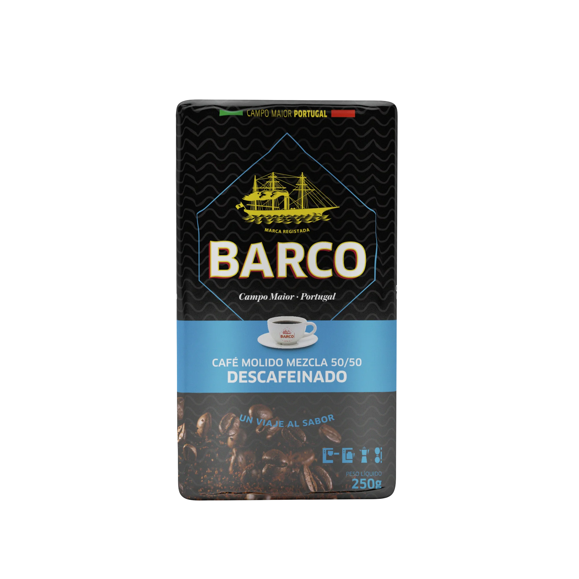 Barco Descafeinado- Café molido natural descafeinado 250 gr