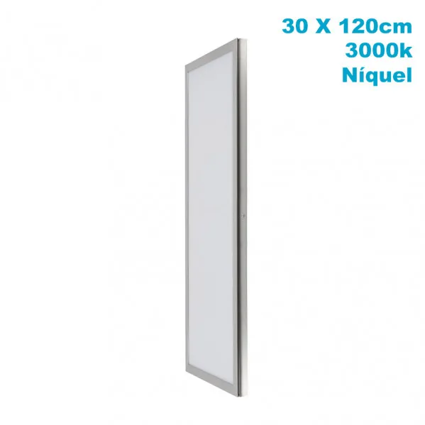 Superficie del panel. 72w 3000k níquel satinado 30x120x2,3 5760lm tolstoi