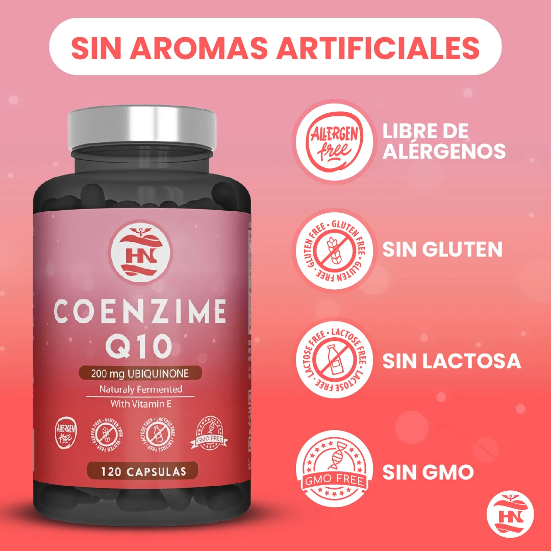 HN - Healthy Nutrition Coenzyme Q10 200mg - (120 caps 4 months) improves energy and Cardiovascular health, Q10 coenzyme Ubiquinol supports muscle function and increases physical performance, coq10 with vitamin E prevents cell aging