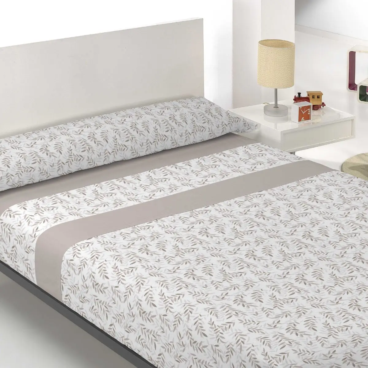 Juego de Sábanas Ajustables de Microfibra 100% Poliéster, Estampado Geométrico en Beige y Rosa, Ideal para Camas de 90-150 cm, Altura Máxima 30 cm, Fácil Cuidado y Secado Rápido