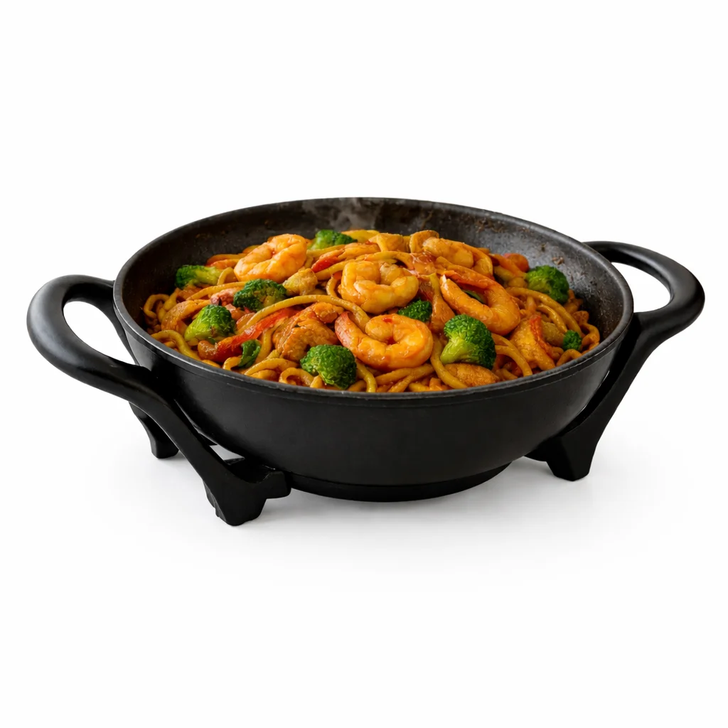 Jocca Wok Eléctrico 1600W con Revestimiento Cerámico Antiadherente, Termostato Ajustable y Tapa de Cristal