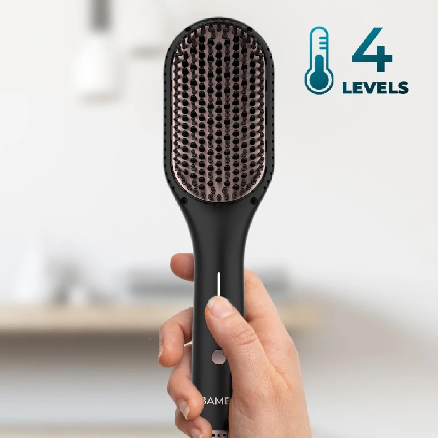 Air straightener brush Bamba InstantCare AirFlow function 98 W, ceramic coating, 4 temperature levels, fast heating, automatic shutdown