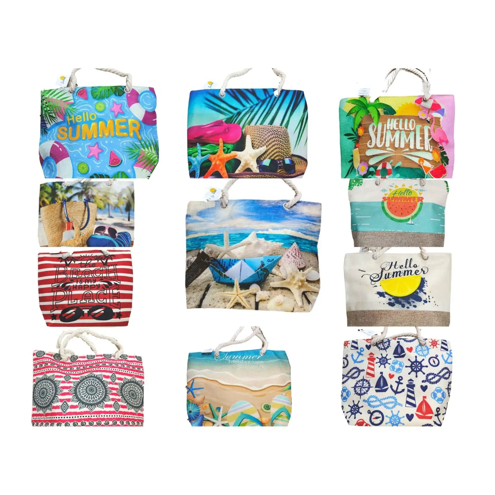 Bolso de Playa o Piscina para mujer  bolsa de gimnasio, viajes, compras, yoga, vacaciones, picnic, camping bolso grande con cremalleras surtidos de modelos a elejir calidad resistente al agua y