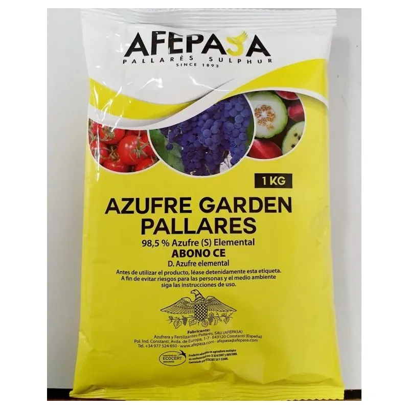 AFEPASA AZUFRE GARDEN PALLARES ESPOLVOREO 1 KILO
