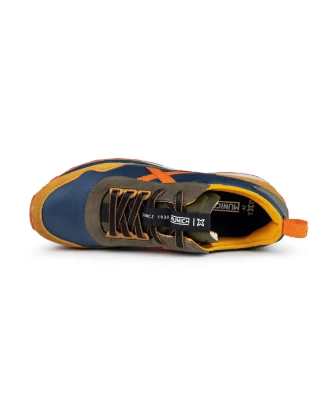 Men's blue and mustard Munich UM 74 sports shoes