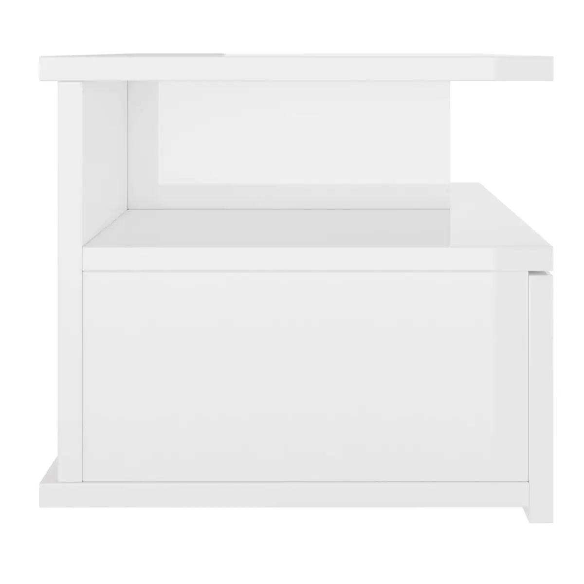 VidaXL Pack of 2 Floating bedside tables 1 drawer 2 shelves white glitter 27x40x31 cm