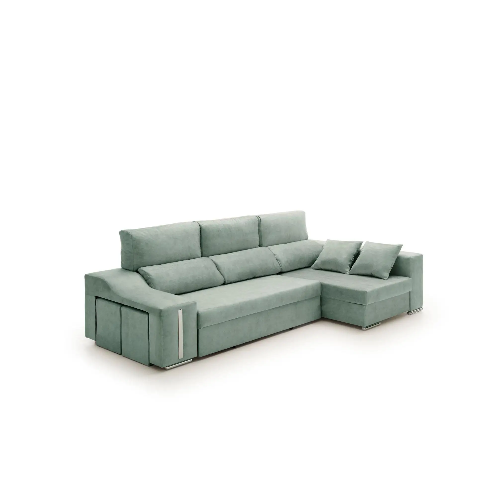 Sofá Chaise Longue Cama Con Arcón y Puff Giuliana