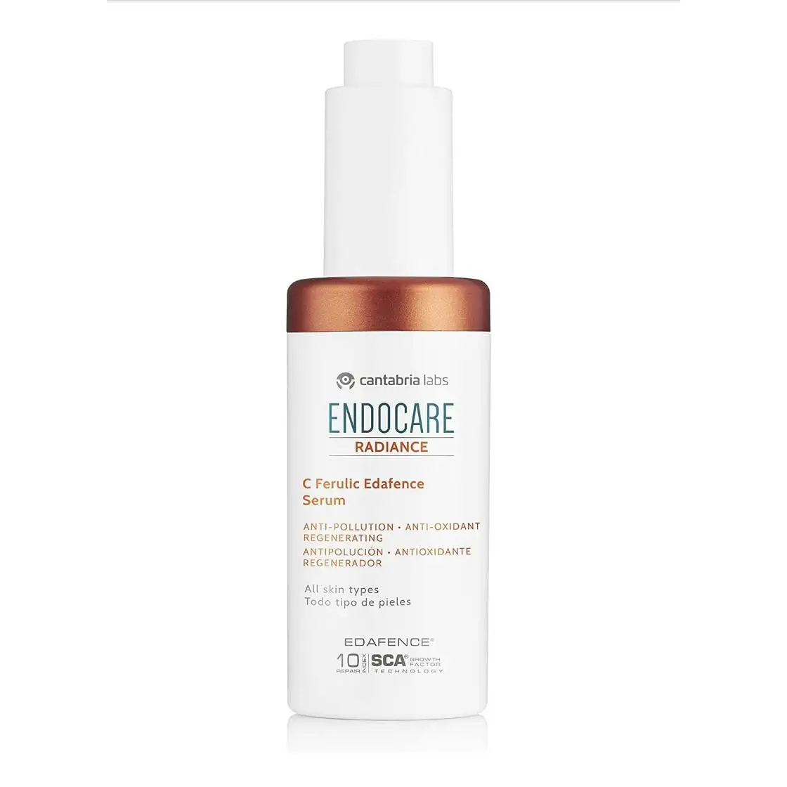 Endocare Radiance C Ferulic Edafence-antipollution and antioxidant serum with vitamin C and Ferulic acid, 30 ml-Daily protection against pollution, blue light and free radicals for all skin types Cantabria Labs