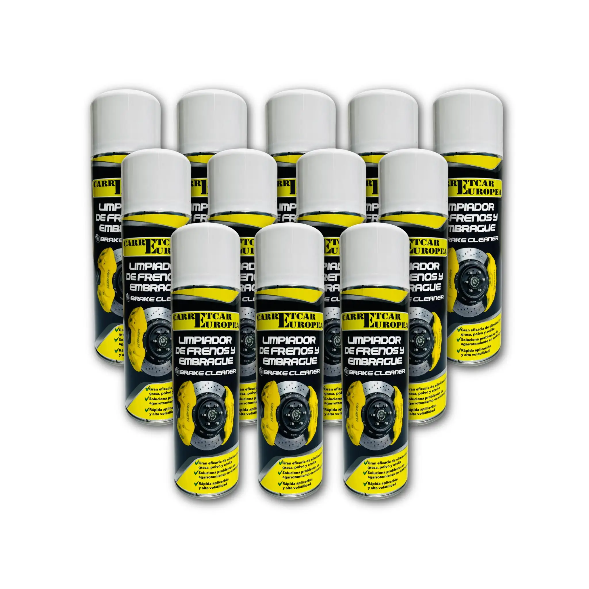 Carretcar European Brake Cleaner Spray 500 ml – Detergente per freni professionale che dissolve grasso, olio e sporco – Pulizia rapida per auto, moto, biciclette, camion e macchinari – Varie dimensioni